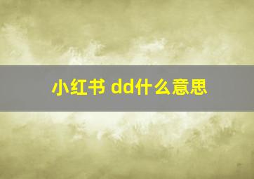 小红书 dd什么意思